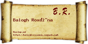 Balogh Roxána névjegykártya