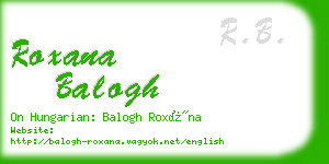 roxana balogh business card